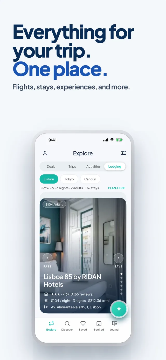 Explore: lodging results with live nightly prices
